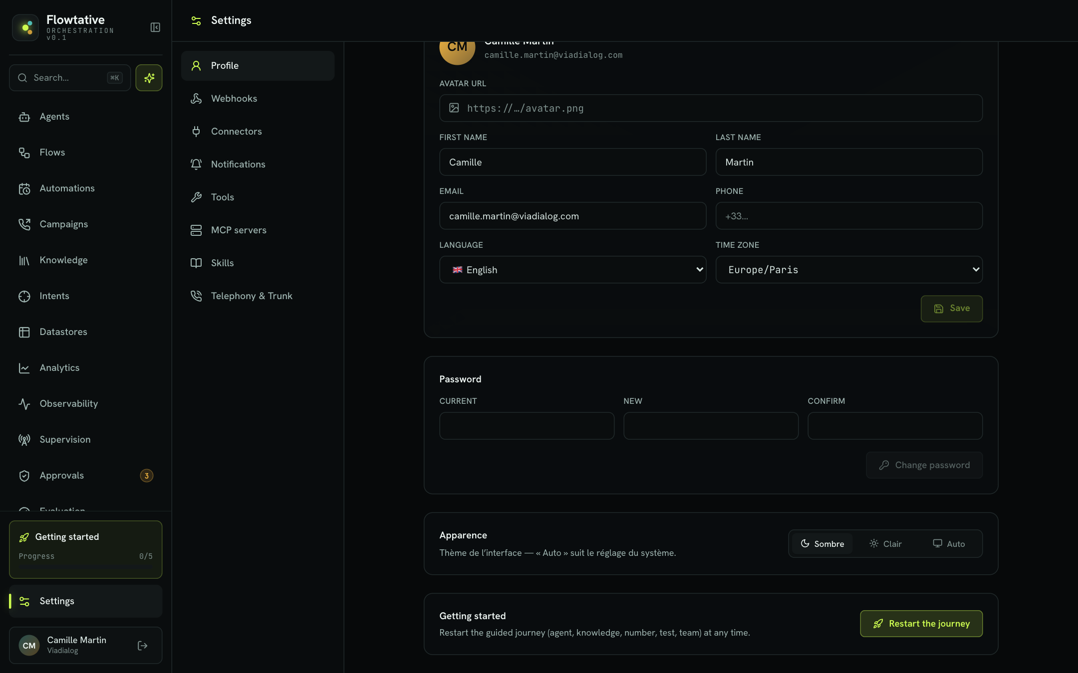 Appearance block in the profile