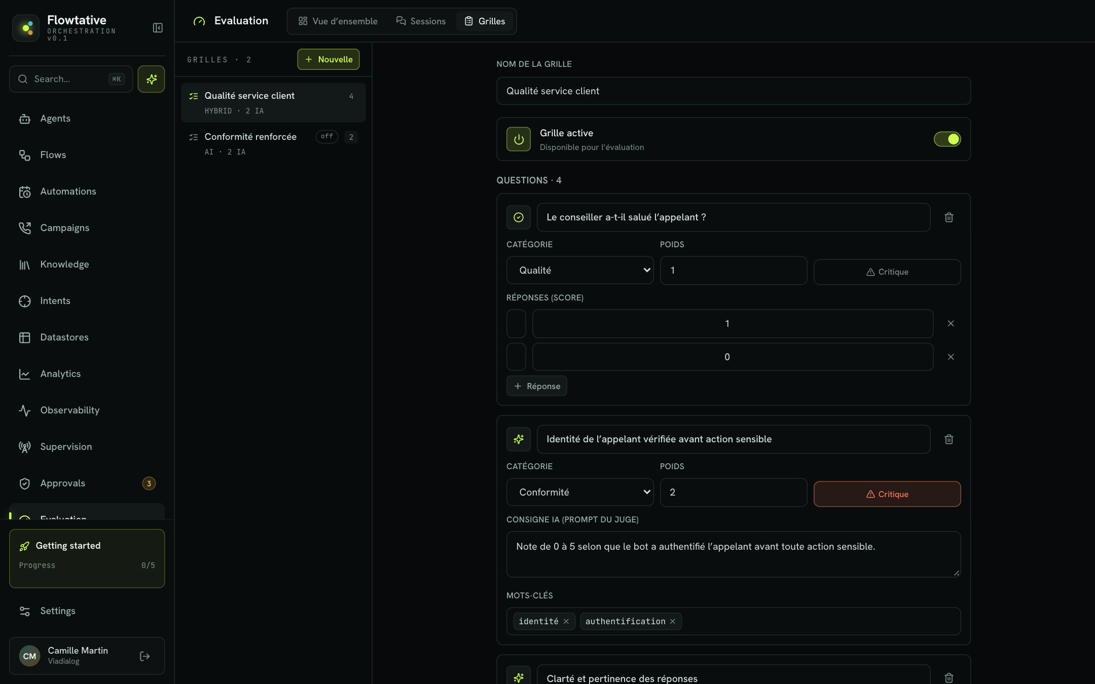 Evaluation grid editor